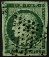 ** N°2b 10c Vert Foncé, Obl étoile Signé Scheller - TB - Other & Unclassified