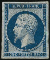 ** N°10c 25c Bleu, Réimp - TB - 1852 Luigi-Napoleone