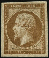 ** N°13A 10c Bistre, Type I - TB - 1853-1860 Napoleon III