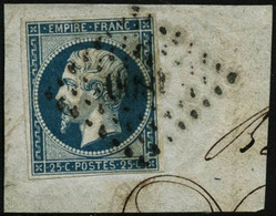 Oblit./fragment N°15 25c Bleu S/fgt - TB - 1853-1860 Napoleone III