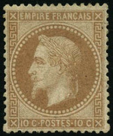 ** N°28B 10c Bistre, Type II - TB - 1863-1870 Napoleone III Con Gli Allori