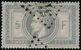 Oblit. N°33 5F Empire, Infime Pelurage Au Verso - B - 1863-1870 Napoleon III With Laurels