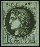 ** N°39Ab 1c Olive Foncé R1 - TB - 1870 Emissione Di Bordeaux