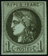 ** N°39Ab 1c Olive Foncé R1 - TB - 1870 Bordeaux Printing