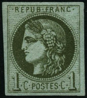 ** N°39B 1c Olive  R2 - TB - 1870 Bordeaux Printing