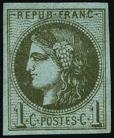 ** N°39C 1c Olive R3 - TB - 1870 Bordeaux Printing