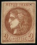 ** N°40B 2c Brun-rouge R2 - TB - 1870 Bordeaux Printing