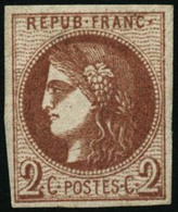 ** N°40B 2c Brun-rouge R2 - TB - 1870 Bordeaux Printing