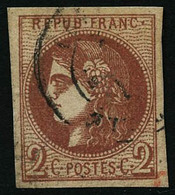 Oblit. N°40B 2c Brun Rouge R2 - TB - 1870 Emissione Di Bordeaux