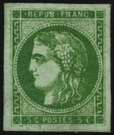 ** N°42B 5c Vert Jaune R2 - TB - 1870 Bordeaux Printing