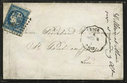 Lettre N°44A 20c Bleu, Type I R1s/lettre, Cachet D'arrivée Au Verso - TB - 1870 Emisión De Bordeaux