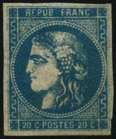 * N°46B 20c Bleu R2, Type III - TB - 1870 Emission De Bordeaux