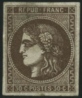 * N°47 30c Brun, Signé Calves - TB - 1870 Bordeaux Printing