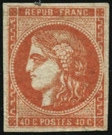 ** N°48 40c Orange, Signé Roumet - B - 1870 Bordeaux Printing