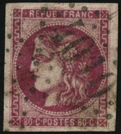 Oblit. N°49 80c Rose - TB - 1870 Bordeaux Printing