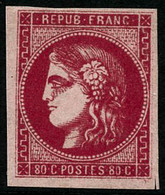 * N°49b 80c Rose Vif, Signé JF Brun - TB - 1870 Emissione Di Bordeaux