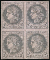 ** N°52b 4c Gris, Bloc De 4 ND - TB - 1871-1875 Cérès