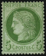 * N°53 5c Vert Jaune S/azuré - TB - 1871-1875 Ceres