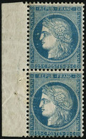 ** N°60A 25c Bleu, Type I  Paire - TB - 1871-1875 Ceres