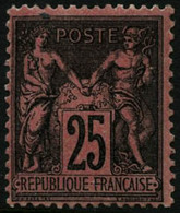 ** N°91 25c Noir S/rouge, Pièce De Luxe - TB - 1876-1878 Sage (Type I)