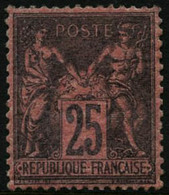 ** N°91 25c Noir S/rouge, Pièce De Luxe - TB - 1876-1878 Sage (Type I)