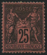** N°91 25c Noir S/rouge - TB - 1876-1878 Sage (Type I)