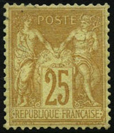 ** N°92 25c Bistre S/jaune, Pièce De Luxe - TB - 1876-1878 Sage (Tipo I)