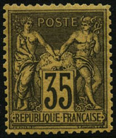 ** N°93 35c Violet Noir S/jaune, Pièce De Luxe  - TB - 1876-1878 Sage (Tipo I)