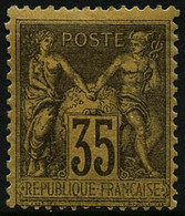** N°93 35c Violet Noir S/jaune - TB - 1876-1878 Sage (Type I)