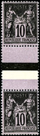 ** N°103a 10c Noir S/lilas, Les 2 Types Se Tenant - TB - 1876-1878 Sage (Type I)