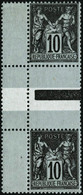 ** N°103b 10c Noir S/lilas, Paire Verticale Interpanneau Type I Tenant à Type II - TB - 1876-1878 Sage (Type I)