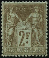 ** N°105 2F Bistre S/azuré - TB - 1876-1878 Sage (Type I)