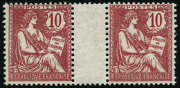 ** N°124 10c Rose, Paire Interpanneau - TB - Other & Unclassified