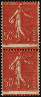 ** N°199 50c Rouge, Paire Superbe Piquage à Cheval - TB - Other & Unclassified