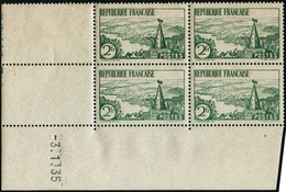 ** N°301 2F Vert, Bloc De 4 CD 3/1/35 - TB - Other & Unclassified