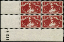 ** N°308 50c + 2F Rouge-brique, Bloc De 4 CD 3/12/35 - TB - Other & Unclassified