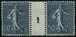 ** N°161 50c Bleu, Paire Mill 1 - TB - Millesimes