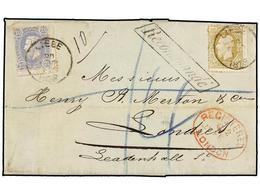 127 BELGICA. Of.31, 32. 1878. LIEGE To LONDON. Entire Letter Franked With <B>20 Cts.</B> Blue And <B>25 Cts. </B>olive S - Andere & Zonder Classificatie