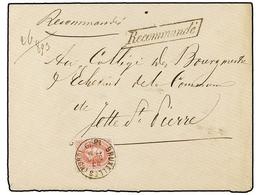 132 BELGICA. Of.34. 1879. BRUXELLES To JETTE. Envelope Franked With <B>40 Cts.</B> Rose Stamp. <B>RECOMMANDE</B> Mark An - Sonstige & Ohne Zuordnung