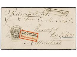 137 BELGICA. Of.35. 1880. ANVERS To ESSENS (Germany). Envelope Franked With <B>50 Cts.</B> Grey With <B>RECOMMANDE</B> M - Sonstige & Ohne Zuordnung