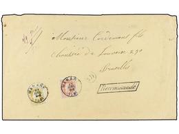 140 BELGICA. Of.32, 34. 1881. MANAGE To BRUXELLES. Envelope Franked With <B>25 Cts.</B> Olive And <B>40 Cts.</B> Rose St - Sonstige & Ohne Zuordnung