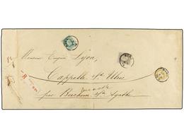 144 BELGICA. Of.30, 32, 35. 1882. MONS To CHAPPELLE SAINT ULRIC. Large Business Envelope Franked With <B>10 Cts. </B>gre - Autres & Non Classés