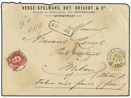 146 BELGICA. Of.32, 34. 1882. GILLES To FRANCE. Envelope Franked With <B>25 Cts.</B> Ocre And <B>40 Cts.</B> Stamps. <B> - Andere & Zonder Classificatie