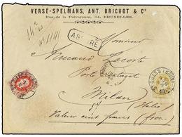 146 BELGICA. Of.32, 34. 1882. GILLES To FRANCE. Envelope Franked With <B>25 Cts.</B> Ocre And <B>40 Cts.</B> Stamps. <B> - Sonstige & Ohne Zuordnung