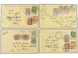 157 BELGICA. 1882-1905. FOURTEEN Covers And Cards To ITALY With Diverse Frankings. - Sonstige & Ohne Zuordnung