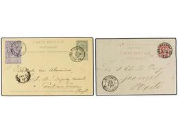 163 BELGICA. 1888-97. TWO Postal Stationery Cards To HAITI. - Altri & Non Classificati