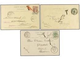 166 BELGICA. 1889-1904. FIVE Covers And Cards To GREAT BRITAIN With<B> POSTAGE DUE.</B> - Other & Unclassified