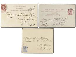 167 BELGICA. 1890-1902. THREE Covers And Card Sent To JERSEY ISLAND. - Sonstige & Ohne Zuordnung