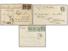 168 BELGICA. 1890-1911. FIVE Covers Sent To JAPAN. Diverse Frankings. - Sonstige & Ohne Zuordnung