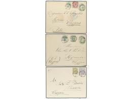 170 BELGICA. 1891-97. THREE Covers To CYPRUS With Diverse Frankings. - Andere & Zonder Classificatie